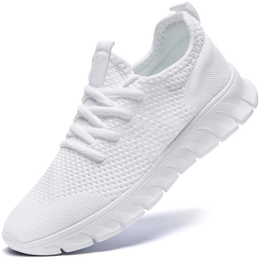 Women's Athletic Running Sneakers — White (Size 8)